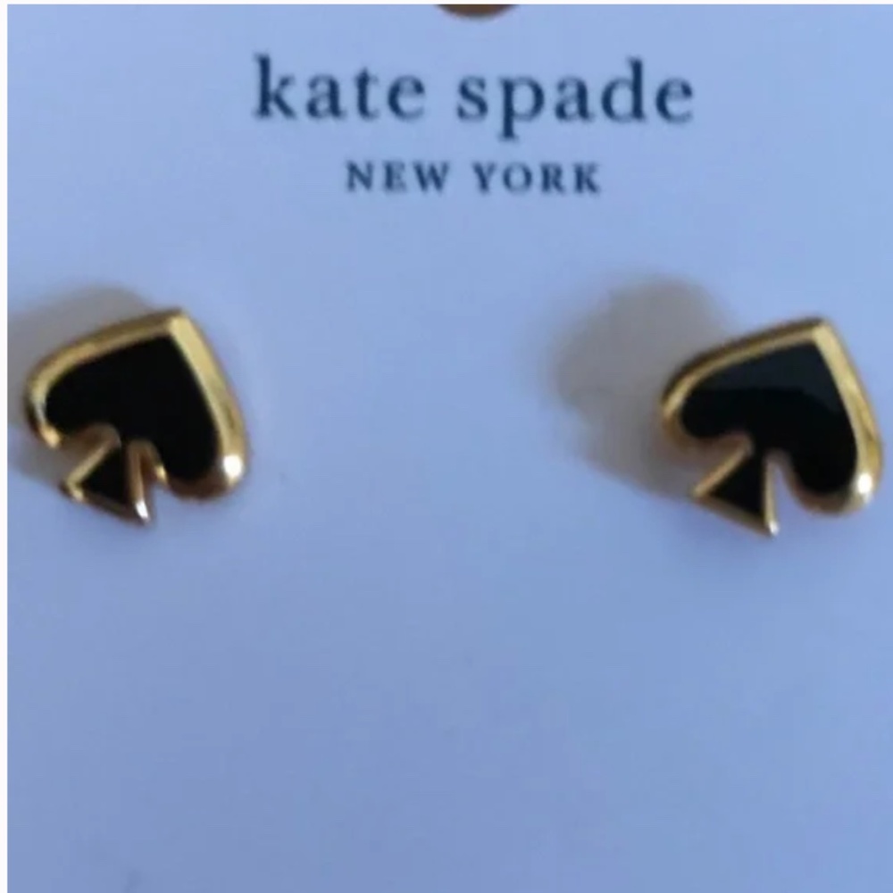Kate Spade New York Black Everyday Spade Earrings NWT